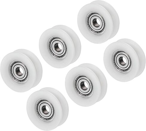PATIKIL Nylon U Groove Pulley Wheel 5x21x7mmmm, 6 Pack Bearing Guide Track Sliding Conveyor Roller for Door Window Drawer Hardware Driving Mechanical, White in Saudi Arabia