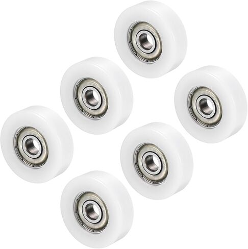 PATIKIL Nylon U Groove Pulley Wheel 5x21x7mmmm, 6 Pack Bearing Guide Track Sliding Conveyor Roller for Door Window Drawer Hardware Driving Mechanical, White in Saudi Arabia