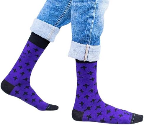Sock Religious Repent and Believe In The Gospel Lent Purple With Black Trim Men's and Women's One Size Fits Most Polyester Blend Catholic Inspirational Fun Crew Socks, Adult in Kuwait