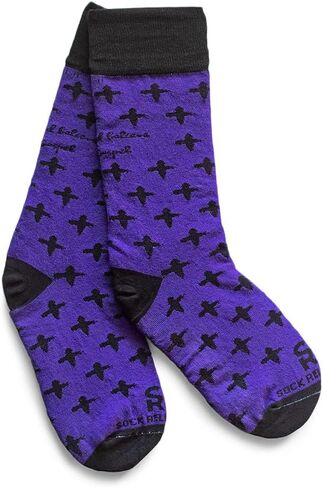 Sock Religious Repent and Believe In The Gospel Lent Purple With Black Trim Men's and Women's One Size Fits Most Polyester Blend Catholic Inspirational Fun Crew Socks, Adult in Kuwait