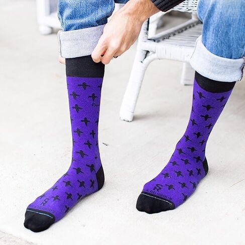 Sock Religious Repent and Believe In The Gospel Lent Purple With Black Trim Men's and Women's One Size Fits Most Polyester Blend Catholic Inspirational Fun Crew Socks, Adult in Kuwait