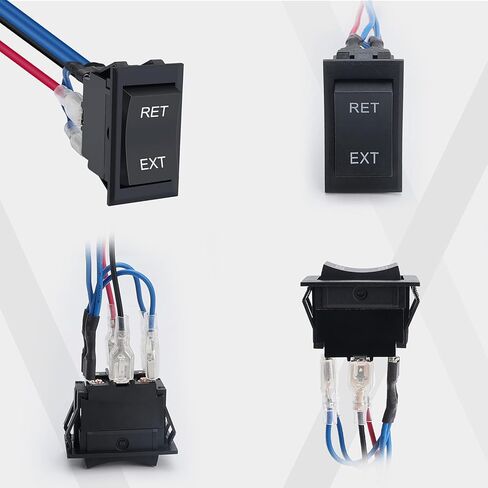 مفتاح تبديل الروك اللحظي Starelo قطبية عكسية 6Pin DPDT 20A 12V DC مفتاح الطاقة مع أسلاك، مفتاح هزاز للقارب الارتداد التلقائي. (6Pin) in Kuwait