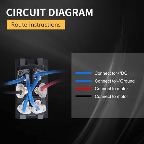مفتاح تبديل الروك اللحظي Starelo قطبية عكسية 6Pin DPDT 20A 12V DC مفتاح الطاقة مع أسلاك، مفتاح هزاز للقارب الارتداد التلقائي. (6Pin) in Kuwait