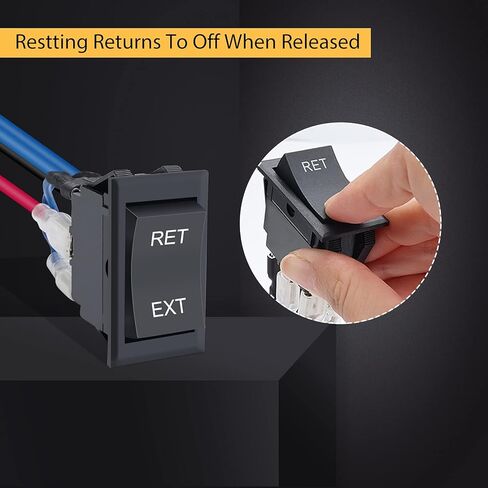 مفتاح تبديل الروك اللحظي Starelo قطبية عكسية 6Pin DPDT 20A 12V DC مفتاح الطاقة مع أسلاك، مفتاح هزاز للقارب الارتداد التلقائي. (6Pin) in Kuwait