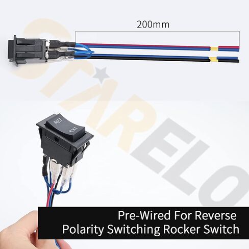 مفتاح تبديل الروك اللحظي Starelo قطبية عكسية 6Pin DPDT 20A 12V DC مفتاح الطاقة مع أسلاك، مفتاح هزاز للقارب الارتداد التلقائي. (6Pin) in Kuwait