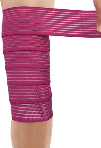 Extra Long Elastic Knee Wrap Compression Bandage Brace Support for Legs, Plantar Fasciitis, Stabilising Ligaments, Joint Pain, Squat, Basketball, Running, Tennis, Soccer, Football, Volleyball (Black) in Saudi Arabia