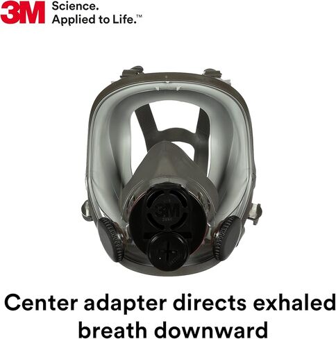 3M Full Facepiece Reusable Respirator 6700DIN, NIOSH, Respiratory Protection, Large Lens, ANSI, Lightweight, Silicone Faceseal, Cool Flow Valve, Easy Clean, Bayonet Connections, Cleaning, Sanding, S in Saudi Arabia