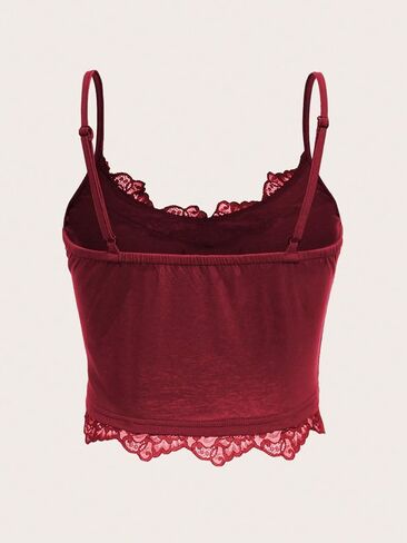 SHENHE Women's Butterfly Skull Print Contrast Lace Spaghetti Strap Sleeveless Cami Tank Crop Tops in Kuwait
