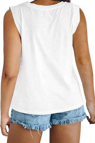 Imily Bela Womens Plus Size Tank Tops Sleeveless Crew Neck Summer Casual Basic Tees Shirts in Saudi Arabia