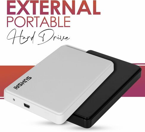 SUHSAI Portable 1TB External Hard Drive, HDD Backup Storage with USB 2.0 Fast Data Transfer, Ultra Slim & Light Hard Disk 2.5" Compatible with PC, Mac, Window, Laptop, and Desktop (Black) in Saudi Arabia