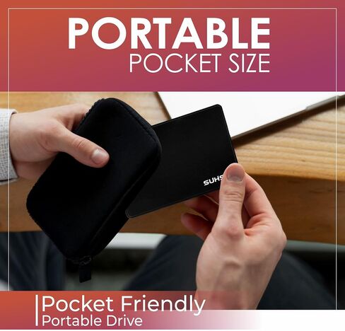SUHSAI Portable 1TB External Hard Drive, HDD Backup Storage with USB 2.0 Fast Data Transfer, Ultra Slim & Light Hard Disk 2.5" Compatible with PC, Mac, Window, Laptop, and Desktop (Black) in Saudi Arabia