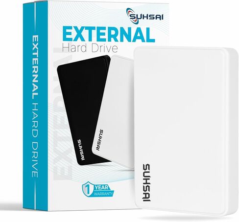 SUHSAI Portable 1TB External Hard Drive, HDD Backup Storage with USB 2.0 Fast Data Transfer, Ultra Slim & Light Hard Disk 2.5" Compatible with PC, Mac, Window, Laptop, and Desktop (Black) in Saudi Arabia