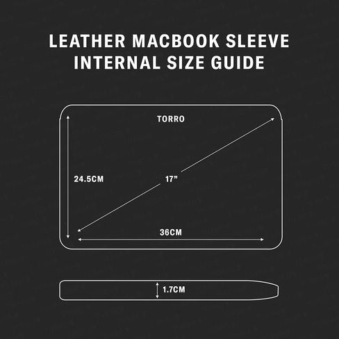حافظة TORRO MacBook - حافظة MacBook من الجلد الأصلي متوافقة مع Apple MacBook Pro مقاس 15 بوصة/16 ​​بوصة (أسود) in Saudi Arabia