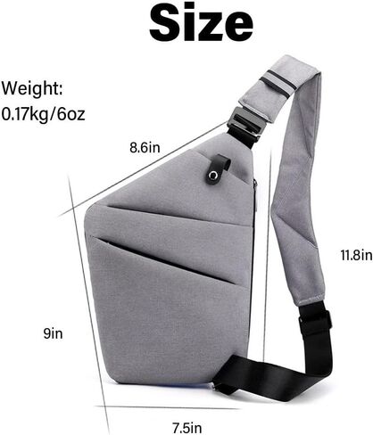 North Carry Slim Sling Bag,Fashion Anti-thief Slim Sling Bag,2023 New North Carry Slim Sling Bag for Women & Men (Color : Black left shoulder) in Saudi Arabia