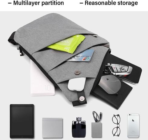 North Carry Slim Sling Bag,Fashion Anti-thief Slim Sling Bag,2023 New North Carry Slim Sling Bag for Women & Men (Color : Black left shoulder) in Saudi Arabia