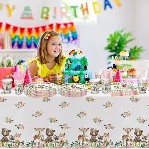 زينة استحمام الطفل من Woodland Animals أدوات مائدة للبنات، مستلزمات حفلات زينة أعياد الميلاد من Woodland، أطباق العشاء، طبق الحلوى، الأكواب، المناديل، مستلزمات الحفلات من Woodland Creatures | يخدم 24 in Kuwait