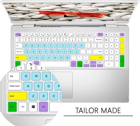 Keyboard Cover for Dell 2021 2020 2019 Inspiron 15 5501 5502 5505 5508 5584 5590 5593 5598 15.6",Inspiron 15 7000 7590 7591 7501 7506 7706 7790, Vostro 7590 5590 7500,Protector Skin-Candy Mint Green in Saudi Arabia