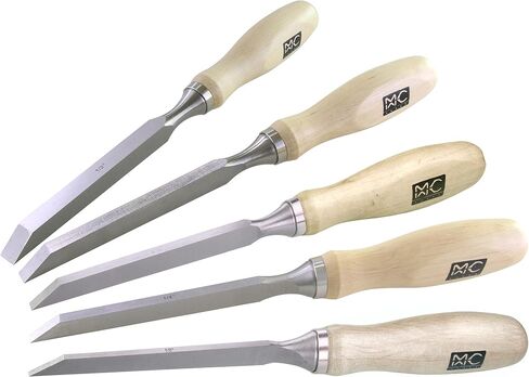 Professional Woodworking Cabinetmakers Mortise Chisel set Chrome-Vanadium Steel with Hornbeam Handles for Carpentry, Woodworking, Carving, Craftsman, Set of 3, 1/4", 3/8",1/2" in Saudi Arabia