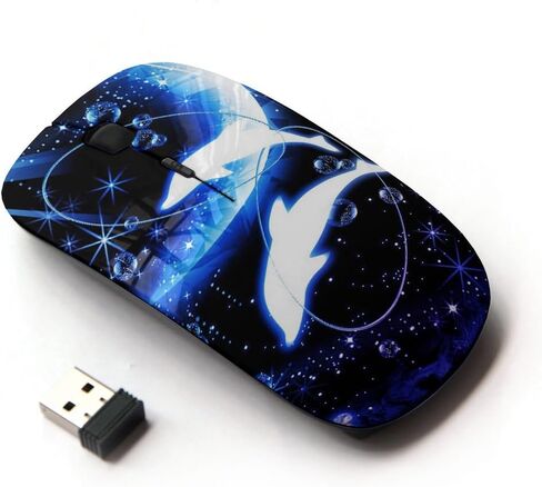 [ ماوس لاسلكي بصري 2.4G [ Crescent Moon Dolphins Sea ] in Saudi Arabia