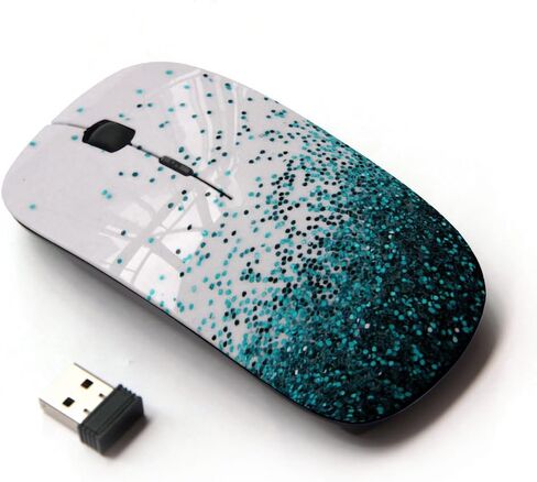 [ Optical 2.4G Wireless Mouse [ Balloons Dots Sky Beige Teal ] in Saudi Arabia