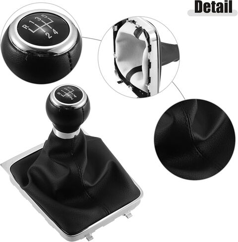 ACROPIX Gear Lever Stick Shifter Handle 5 Speed Manual Gear Stick Shift Knob Transmission with Dust Cover Fit for VW Passat 3C B6 - Pack of 1 Black in Saudi Arabia