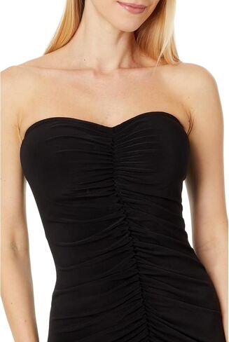 Norma Kamali Women's Strapless Shirred Front Dress to Knee in Saudi Arabia