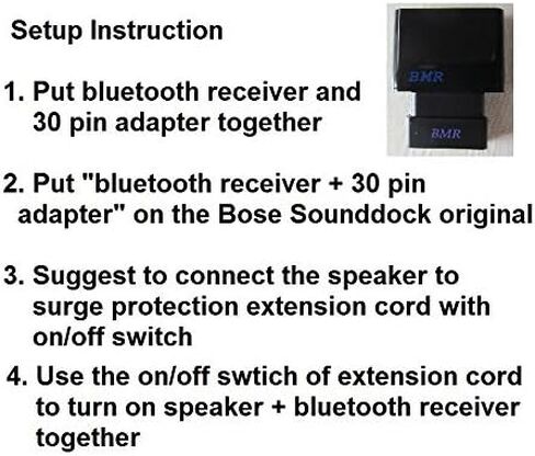 جهاز استقبال موسيقى بلوتوث BMR A2DP + محول طاقة لـ Bose SoundDock I، محمول ومموج in Kuwait