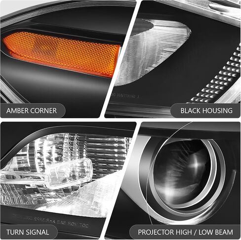 DNA MOTORING أمامي، مجموعة المصابيح الأمامية على طراز OE من المصنع الأيمن (الأيمن) متوافقة مع Dodge Dart 2013-2016/مع مصباح هالوجين أمامي من المصنع، OEM-HL-0299-R in Saudi Arabia