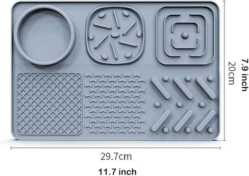 بساط لعق للكلاب مضاد للبلع، بساط لعق القطط مزود بقاعدة شفط قوية، لعبة ألغاز للكلاب لتقليل الملل، وسادة لعق زبدة الفول السوداني للقطط، أزرق، 11.5 بوصة × 8 بوصة in Kuwait
