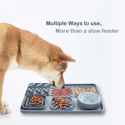 بساط لعق للكلاب مضاد للبلع، بساط لعق القطط مزود بقاعدة شفط قوية، لعبة ألغاز للكلاب لتقليل الملل، وسادة لعق زبدة الفول السوداني للقطط، أزرق، 11.5 بوصة × 8 بوصة in Kuwait