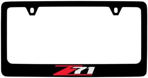 License Frame Inc. Chevrolet Z71 License Plate Frame Holder (4 Hole/Brass, Black/Top) in Saudi Arabia