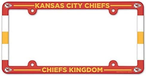 إطار لوحة ترخيص ملون بالكامل من NFL Kansas City Chiefs، لون الفريق، مقاس واحد in Saudi Arabia