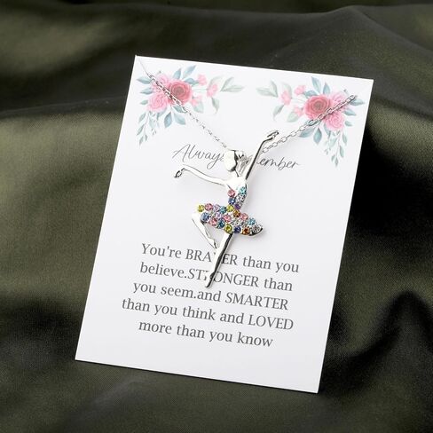 FUSTMW Ballerina Necklaces Ballet Dancer Bracelet Ballet Gifts Ballerina Gift Ballet Jewelry Ballet Girl Recital Lover Gift for Her in Saudi Arabia