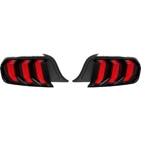 KUAFU Left & Right Taillight Compatible with 2015-2020 Ford Mustang Tail Light Brake Lamp Assembly Replacement for FR3Z13405A FR3Z13404A Plastic (Smoke Lens+Black Housing)
