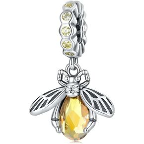 Ladybug Charm 925 Sterling Silver Bee Charm Beetle Charm Spider Charm Giraffee Butterfly Animal Charm Jewelry Birthday Festival Charm for Pandora Charm Bracelet