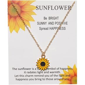 Sunflower Necklace Birthday Christmas Gifts for Niece Daughter Sunflower Necklaces for Women Inspirational Sunflower Pendant Necklace Gifts with Message Card