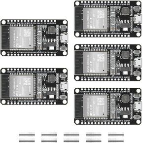 5pcs ESP32 ESP-32S Development Board ESP-WROOM-32 Module 2.4GHz Dual-Mode WiFi + Bluetooth Processor 2-in-1 Dual Cores Microcontroller Integrated Chip CP2102 for Arduino IDE