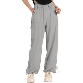 ODIZLI Parachute Pants for Women Baggy Fit Cargo Pants with Pockets Casual Trousers Sweatpant Y2K Streetwear