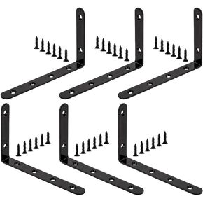 Flat Straight Braces, Black Mending Plate, Heavy Duty Metal Straight Brackets, Repair Joining Bracket, Repair Plates Fixing Bracket Connector for Wood, Furniture, with Screws (Long Type)