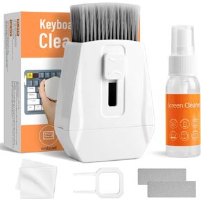 Keyboard Cleaning Kit Keyboard Cleaner, Laptop Cleaning Kit with Retractable Keyboard Brush and Screen Cleaner Spray 30ml, Electronic Cleaner Tool for PC, Computer, Laptop, Macbook, Ipad, Phone