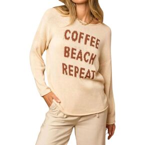 Gilli Women's Coffee Beach Repeat Graphic Sweater