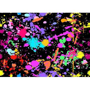 5X3FT Neon Graffiti Birthday Backdrop Retro Hip Hop Background 80s 90s Party Photography Background Dark Glow Splatter Birthday Party Decorations CEM123A