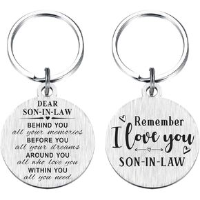 Son-in-Law Keychain - Son in Law Gifts from Mother-in-Law - Birthday Christmas Key Chain Gift for Son-in-Law