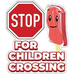 SignMission Stop for Children Crossing Concession Stand Food Truck Sticker, Decal Size: 16"