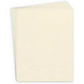 Linen Cardstock Ivory 8.5x11" Heavyweight 80 lb cover Card Stock 50 Sheets - Ideal Traditions in Kuwait