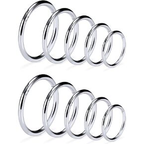20G 18G 16G 14G F136 Titanium Nose Ring Hoop Seamless Hinged Clicker Segment Septum Nose Lip Ring Hoop Snug Daith Rook Conch Tragus Helix Cartilage Earring Hoop Piercing Jewelry for Women Men