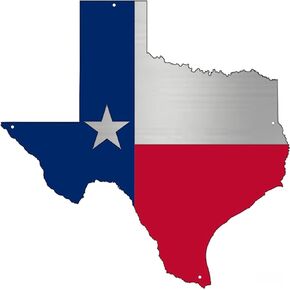 Rogue River Tactical Texas State Flag Cut Out Metal Tin Sign Wall Décor Man Cave Bar Texans Lone Star Die Cut 10 Inch