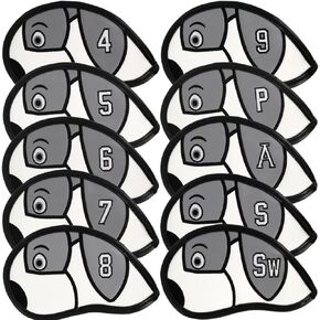 Golf Iron cover Set for Men and Women Golfer Headcovers Dog Golf Club Cover for Irons 10pcs/set Premium Synthetic Leather head covers