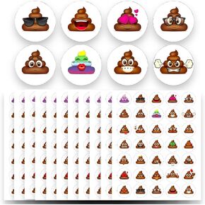 Poop Stickers - 420 Cute Poop Stickers for Poop Party Decorations, Poop Stickers for Potty Training, Poop Party Supplies, Poop Sticker Kids, Poop Gifts (420)