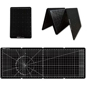 iMAT Flip Cutting Mat M Type, Foldable, Min Size Close to A4, Max Size 13.78"x37.8" (35x96 cm), Double-Sided Use, One Side: in, Other Side: cm, Suitable for Handmade Projects (Ash Grey)